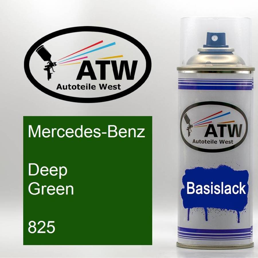 Mercedes-Benz, Deep Green, 825: 400ml Sprühdose, von ATW Autoteile West.